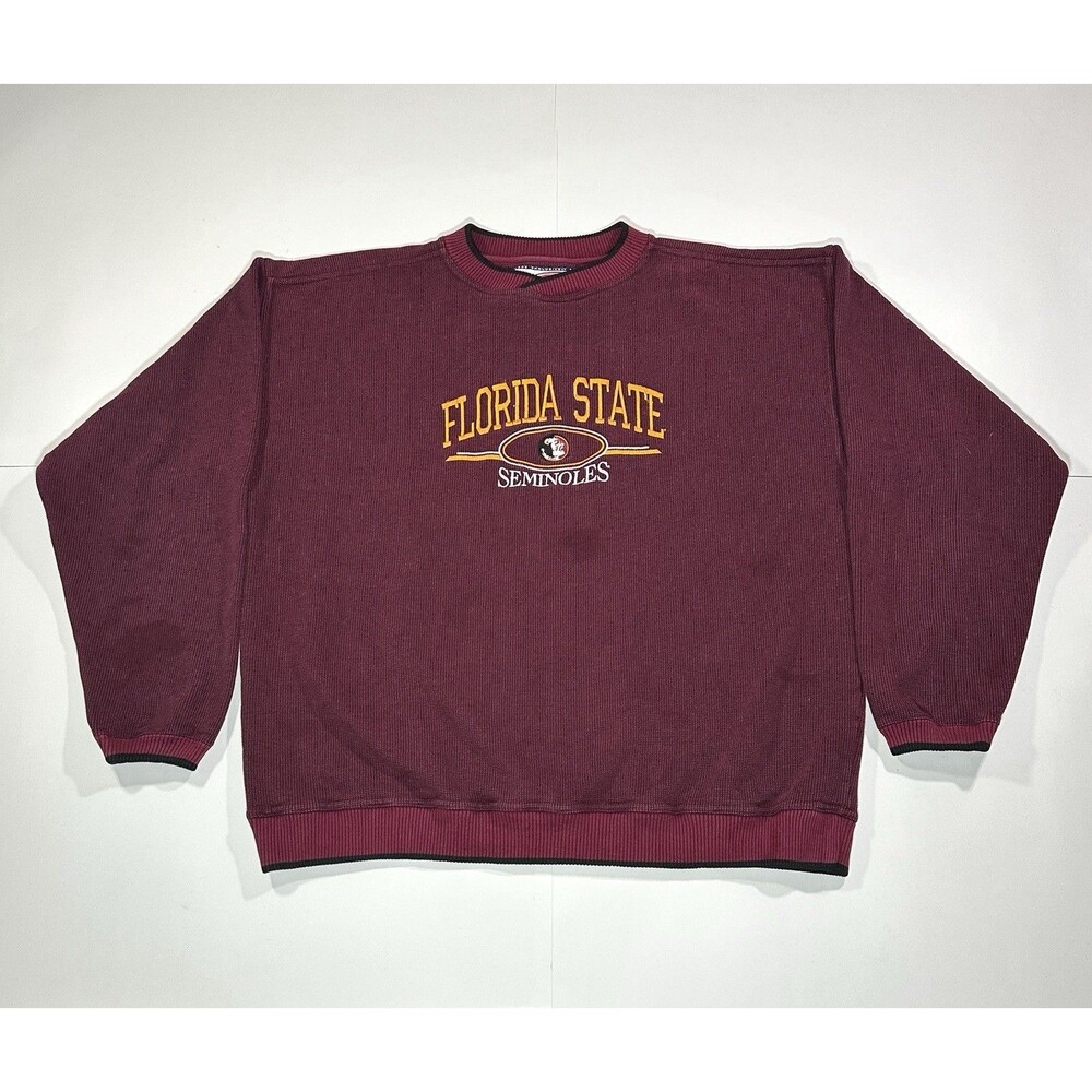 Vintage Florida State Seminoles Burgundy Sweatshirt Embroidered Men Size XL NCAA